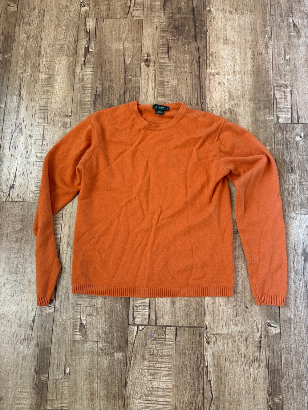 J. Crew Orange Crewneck Sweater 100% cashmere